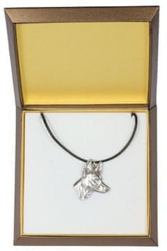 Artdog Faraonov pes, malteški hrt - verižica s psom v darilni škatli, posrebreni medaljon za oboževalca psov, vpadljiv obesek Art-Dog