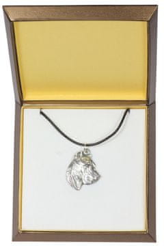 Artdog Presa Canario, nemška doga - verižica s psom v darilni škatli, posrebreni medaljon za oboževalca psov, privlačen obesek Art-Dog