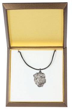 Artdog Rottweiler II - verižica s psom v darilni škatli, posrebreni medaljon za oboževalca psov, privlačen obesek Art-Dog