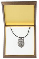 Artdog Cairn terier II - verižica s psom v darilni škatli, posrebreni medaljon za ljubitelja psov, privlačen obesek Art-Dog