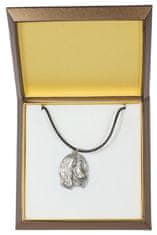 Artdog Afganistanski hrt II - verižica s psom v darilni škatli, posrebreni medaljon za oboževalca psov, vpadljiv obesek Art-Dog