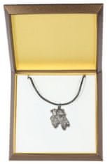 Artdog Airedale Terrier, Waterside Terrier - verižica s psom v darilni škatli, posrebreni medaljon za ljubitelja psov, privlačen obesek Art-Dog