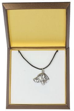 Artdog Vizsla, madžarska vižla - verižica s psom v darilni škatli, posrebreni medaljon za oboževalca psov, privlačen obesek Art-Dog