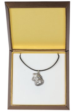 Artdog Šnavcer, Šnavcer IV - verižica s psom v darilni škatli, posrebreni medaljon za oboževalca psov, vpadljiv obesek Art-Dog