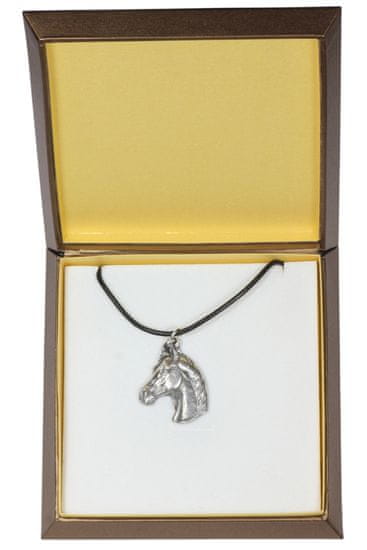 Artdog Arabski konj - verižica s konjem v darilni škatli, posrebreni medaljon za oboževalca konj, vpadljiv obesek Art-Dog