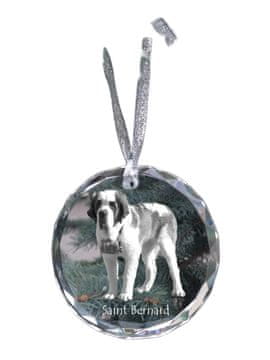 Artdog Bernardin, pes sv. Bernard - kristalna kroglica s fotografijo, fotografije psa v kristalu, personaliziran obesek za božično drevo Art-Dog