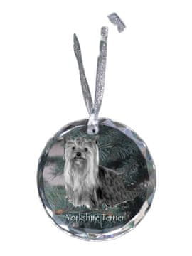 Artdog Yorkshire terier, York, York, Yorkie - kristalna kroglica s fotografijo, fotografije psa v kristalu, personaliziran obesek za božično drevesce Art-Dog