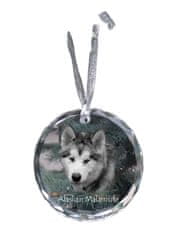 Artdog Aljaški malamut - kristalna kroglica s fotografijo, fotografije psa v kristalu, personaliziran obesek za božično drevo Art-Dog