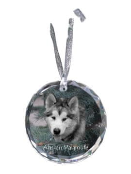 Artdog Aljaški malamut - kristalna kroglica s fotografijo, fotografije psa v kristalu, personaliziran obesek za božično drevo Art-Dog