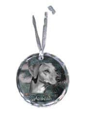 Artdog Afriški hrt, Azawakh - kristalna kroglica s fotografijo, fotografije psa v kristalu, personaliziran obesek za božično drevo Art-Dog