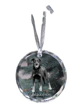 Artdog Francoski ovčar Beauceron - kristalna kroglica s fotografijo, fotografije psa v kristalu, personaliziran obesek za božično drevo Art-Dog