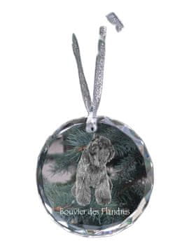 Artdog Bouvier des Flandres - kristalna kroglica s fotografijo, fotografije psa v kristalu, personaliziran obesek za božično drevesce Art-Dog