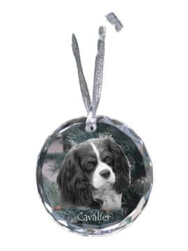 Artdog Cavalier King Charles Spaniel - kristalna kroglica s fotografijo, fotografije psa v kristalu, personaliziran obesek za božično drevesce Art-Dog
