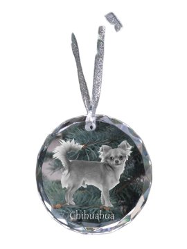 Artdog Kratkodlaka čivava - kristalna kroglica s fotografijo, fotografije psa v kristalu, personaliziran obesek za božično drevesce Art-Dog