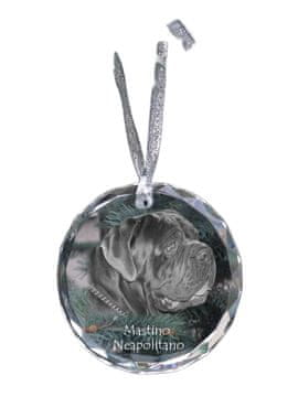 Artdog Neapeljski mastif, neapeljski mastif, Mastino napoletano - kristalna kroglica s fotografijo, fotografije psa v kristalu, personaliziran obesek za božično drevesce Art-Dog