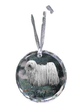 Artdog Puli - kristalna kroglica s fotografijo, fotografije psa v kristalu, personaliziran obesek za božično drevo Art-Dog