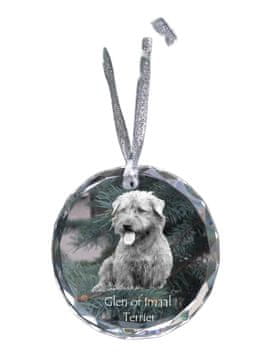Artdog Glen of Imaal Terrier - kristalna kroglica s fotografijo, fotografije psa v kristalu, personaliziran obesek za božično drevo Art-Dog