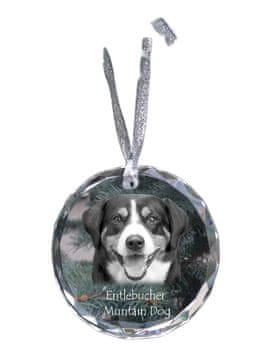Artdog Entlebucher - kristalna kroglica s fotografijo, fotografije psa v kristalu, personaliziran obesek za božično drevo Art-Dog