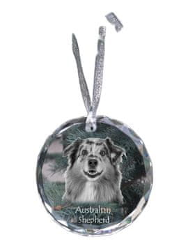 Artdog Avstralski ovčar, Aussie - kristalna kroglica s fotografijo, fotografije psa v kristalu, personaliziran obesek za božično drevesce Art-Dog