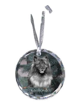 Artdog Wolf Spitz, Keeshond - kristalna kroglica s fotografijo, fotografije psa v kristalu, personaliziran obesek za božično drevo Art-Dog