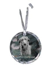 Artdog Škotski hrt, Deerhound - kristalna kroglica s fotografijo, fotografije psa v kristalu, personaliziran obesek za božično drevesce Art-Dog