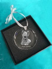 Artdog Skye Terrier - kristalna kroglica s fotografijo, fotografije psa v kristalu, personaliziran obesek za božično drevesce Art-Dog