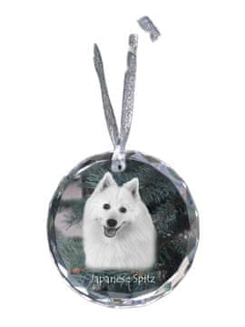 Artdog Japonski špic - kristalna kroglica s fotografijo, fotografije psa v kristalu, personaliziran obesek za božično drevo Art-Dog