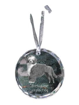 Artdog Portugalski vodni pes - kristalna kroglica s fotografijo, fotografije psa v kristalu, personaliziran obesek za božično drevo Art-Dog