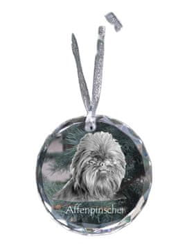 Artdog Opičji pinč, Affenpinscher - kristalna kroglica s fotografijo, fotografije psa v kristalu, personaliziran obesek za božično drevesce Art-Dog