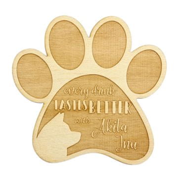 Artdog Akita, Akita Inu - podstavek za skodelice, graviran podstavek s psom, darilo za ljubitelja psov Art-Dog