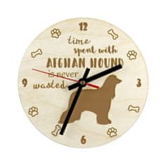 Artdog Afganistanski hrt - ura s psom, lesena ura z gravuro, personalizirana ura Art-Dog