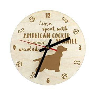 Artdog Ameriški koker španjel - ura s psom, lesena ura z gravuro, personalizirana ura Art-Dog