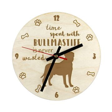Artdog Bulmastif, Bulmastif - ura s psom, lesena ura, stenska ura za ljubitelje psov, namizna in regalna ura, Art-Dog