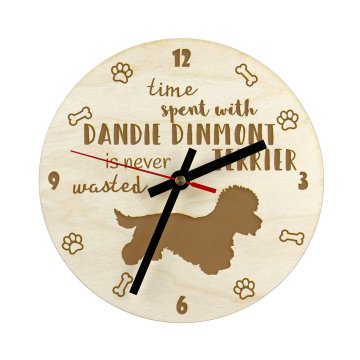 Artdog Dandie Dinmont terier - ura s psom, lesena ura z gravuro, personalizirana ura Art-Dog