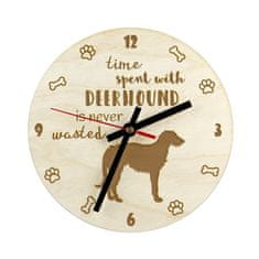 Artdog Škotski hrt, Deerhound - ura s psom, lesena ura z gravuro, personalizirana ura Art-Dog