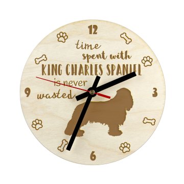 Artdog Cavalier King Charles Spaniel - ura s psom, lesena ura z gravuro, personalizirana ura Art-Dog