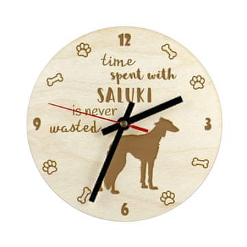 Artdog Perzijski hrt, Saluki - ura s psom, lesena ura z gravuro, personalizirana ura Art-Dog