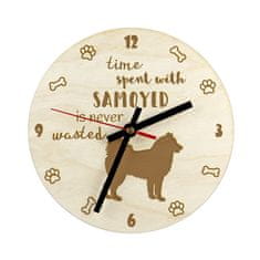 Artdog Samojed, Samojed, Samojedska - ura s psom, lesena ura z gravuro, personalizirana ura Art-Dog