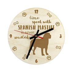 Artdog Španski mastif - ura s psom, lesena ura, stenska ura za ljubitelje psov, namizna in regalna ura, Art-Dog