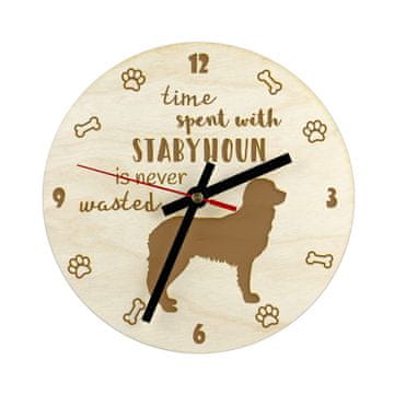 Artdog Frizijski ptičar, Stabyhoun - pasja ura, lesena ura, stenska ura za ljubitelje psov, namizna in regalna ura, Art-Dog