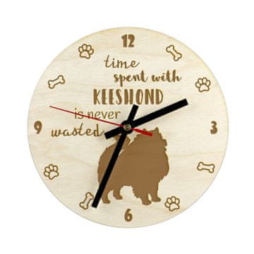 Artdog Wolfspitz, Keeshond I - ura s psom, lesena ura z gravuro, personalizirana ura Art-Dog