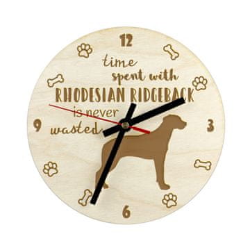 Artdog Rodezijski grebenar, Afriški levji pes I - ura s psom, lesena ura z gravuro, personalizirana ura Art-Dog