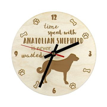 Artdog Anatolski ovčar, Anatolski ovčar - ura s psom, lesena ura z gravuro, personalizirana ura Art-Dog