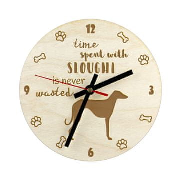 Artdog Arabian greyhound, Sloughi, arabski hrt - ura s psom, lesena ura z gravuro, personalizirana ura Art-Dog