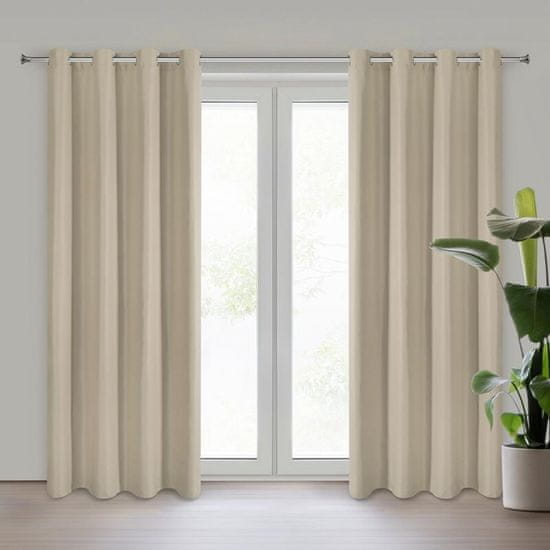 shumee GOTOVA ZAVESA ADARI 140 X 250 CM TEMNO BEŽ