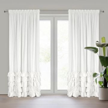 shumee GOTOVA ZAVESA CARLI NA TRKU 140 X 270 CM BELA