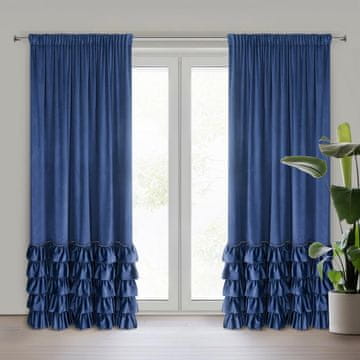 shumee PRIPRAVLJENA ZAVESA CARLI NA TRAKU 140 X 270 CM MORNO MODRA