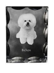 Artdog Bichon Frise, Tenerife Dog - kristal s fotografijo psa, stekleni kipec s fotografijo, unikaten okvir s fotografijo Art-Dog