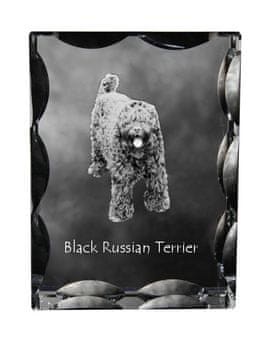 Artdog Ruski črni terier - kristal s fotografijo psa, stekleni kipec s fotografijo, unikaten okvir s fotografijo Art-Dog