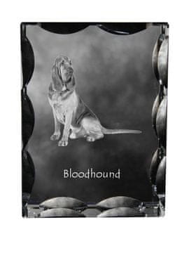 Artdog Bloodhound, Saint's Dog Hubert - kristal s fotografijo psa, stekleni kipec s fotografijo, unikaten okvir s fotografijo Art-Dog